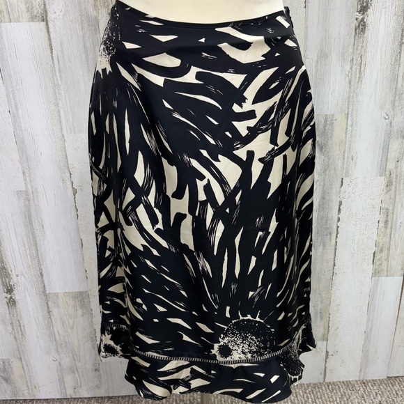 The Limited Black and Cream Silk Skirt - Picture 1 of 8